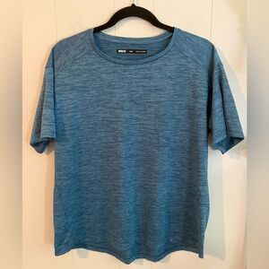 REI Co Op Shirt Womens Teal Blue Tech Short Sleeve Active Hiking Light L